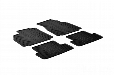 Custom Fit Rubber Floor Mats Compatible With Renault Megane II Hatchback, Limousine, Grand Tour (Estate), Coupe Cabriolet 10.2002-11.2008 4 Pcs Set, With Raised Edge, Award Winning Design, Black Colour, Precision-Fit Rubber Car Mats
