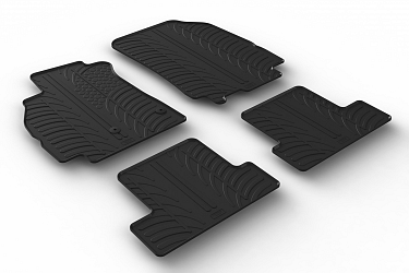 Custom Fit Rubber Floor Mats Compatible With Renault Megane III Coupe 11.2008-08.2016 4 Pcs Set, With Raised Edge, Award Winning Design, Black Colour, Precision-Fit Rubber Car Mats