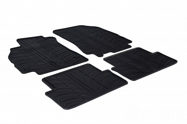Custom Fit Rubber Floor Mats Compatible With Renault Fluence 07.2010-11.2012 4 Pcs Set, With Raised Edge, Award Winning Design, Black Colour, Precision-Fit Rubber Car Mats