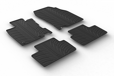 Design Gummi Fußmatten passend für Renault Kadjar BJ. 06.2015-09.2022 4 tlg mit erhöhtem Rand Farbe Schwarz Gummimatten Automatten passgenau