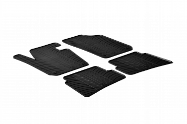 Design Gummi Fußmatten passend für Seat Ibiza Schrägheck 5 Türer, SC 3 Türer und ST (Kombi) BJ. 06.2008-04.2017 4 tlg mit erhöhtem Rand Farbe Schwarz Gummimatten Automatten passgenau
