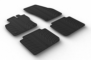 Design Gummi Fußmatten passend für Seat Tarraco ab BJ. 01.2019-> 4 tlg mit erhöhtem Rand Farbe Schwarz Gummimatten Automatten passgenau