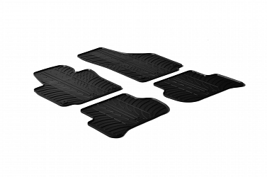 Custom Fit Rubber Floor Mats Compatible With Skoda Yeti 08.2009-09.2013 4 Pcs Set, With Raised Edge, Award Winning Design, Black Colour, Precision-Fit Rubber Car Mats