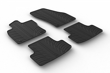 Custom Fit Rubber Floor Mats Compatible With Skoda Karoq & Karoq Scout 11.2017-> 4 Pcs Set, With Raised Edge, Award Winning Design, Black Colour, Precision-Fit Rubber Car Mats