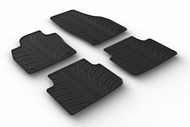 Design Gummi Fußmatten passend für Skoda Scala ab BJ. 05.2019-> 4 tlg mit erhöhtem Rand Farbe Schwarz Gummimatten Automatten passgenau