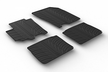 Design Gummi Fußmatten passend für Suzuki SX4 S-Cross BJ. 10.2013-12.2021 4 tlg mit erhöhtem Rand Farbe Schwarz Gummimatten Automatten passgenau