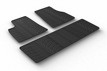 Custom Fit Rubber Floor Mats Compatible With Tesla Model S Facelift 06.2016-> 4 Pcs Set, With Raised Edge, Award Winning Design, Black Colour, Precision-Fit Rubber Car Mats