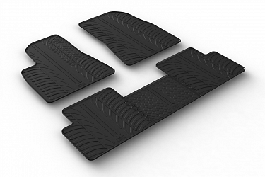 Design Gummi Fußmatten passend für Tesla Model 3 BJ. 07.2017-11.2020 5 tlg mit erhöhtem Rand Farbe Schwarz Gummimatten Automatten passgenau