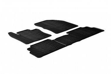 Design Gummi Fußmatten passend für Toyota Verso BJ. 04.2009-06.2018 5 tlg mit erhöhtem Rand Farbe Schwarz Gummimatten Automatten passgenau