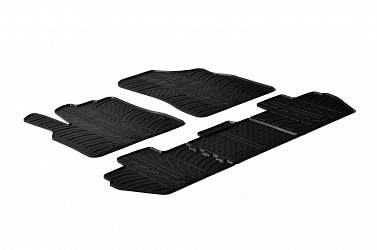 Custom Fit Rubber Floor Mats Compatible With Peugeot Partner 05.2008-08.2018 2 Pcs Set, With Raised Edge, Award Winning Design, Black Colour, Precision-Fit Rubber Car Mats