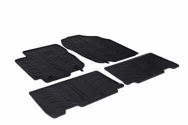 Custom Fit Rubber Floor Mats Compatible With Toyota RAV4 03.2013-12.2018 4 Pcs Set, With Raised Edge, Award Winning Design, Black Colour, Precision-Fit Rubber Car Mats