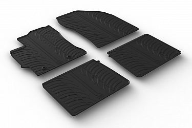 Custom Fit Rubber Floor Mats Compatible With Toyota Corolla 01.2014-12.2018 4 Pcs Set, With Raised Edge, Award Winning Design, Black Colour, Precision-Fit Rubber Car Mats
