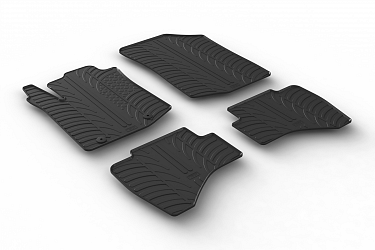 Design Gummi Fußmatten passend für Toyota Aygo BJ. 07.2014-02.2022 4 tlg mit erhöhtem Rand Farbe Schwarz Gummimatten Automatten passgenau