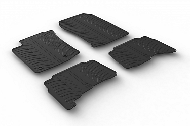 Custom Fit Rubber Floor Mats Compatible With Toyota Land Cruiser J15 10.2013-> 4 Pcs Set, With Raised Edge, Award Winning Design, Black Colour, Precision-Fit Rubber Car Mats