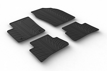 Custom Fit Rubber Floor Mats Compatible With Toyota C-HR & C-HR Hybrid 10.2016-12.2023 4 Pcs Set, With Raised Edge, Award Winning Design, Black Colour, Precision-Fit Rubber Car Mats