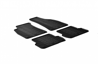 Design Gummi Fußmatten passend für Audi A4 B7 Limousine, Avant (Kombi), Cabrio, S4, RS4 BJ. 09.2004-03.2008 4 tlg mit erhöhtem Rand Farbe Schwarz Gummimatten Automatten passgenau