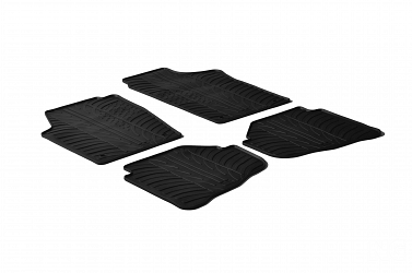 Custom Fit Rubber Floor Mats Compatible With Volkswagen Fox 04.2005-06.2011 4 Pcs Set, With Raised Edge, Award Winning Design, Black Colour, Precision-Fit Rubber Car Mats