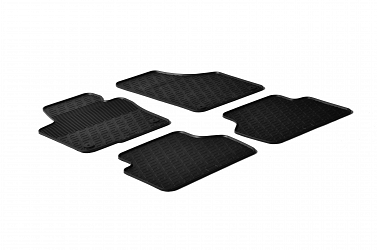Design Gummi Fußmatten passend für Volkswagen Tiguan BJ. 10.2007-03.2016 4 tlg mit erhöhtem Rand Farbe Schwarz Gummimatten Automatten passgenau