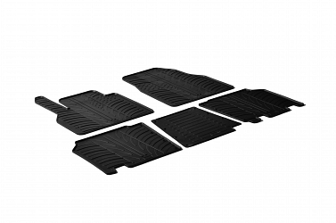 Custom Fit Rubber Floor Mats Compatible With Renault Kangoo 01.2008-12.2020 2 Pcs Set, With Raised Edge, Award Winning Design, Black Colour, Precision-Fit Rubber Car Mats