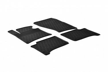 Design Gummi Fußmatten passend für Volkswagen Touareg BJ. 04.2010-02.2018 4 tlg mit erhöhtem Rand Farbe Schwarz Gummimatten Automatten passgenau