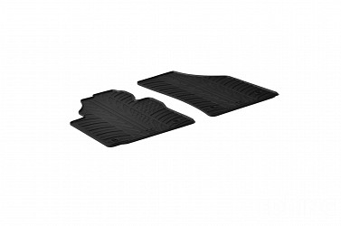Design Gummi Fußmatten passend für Volkswagen Caddy (Kastenwagen) und Caddy Maxi BJ. 09.2003-10.2020 2 tlg mit erhöhtem Rand Farbe Schwarz Gummimatten Automatten passgenau