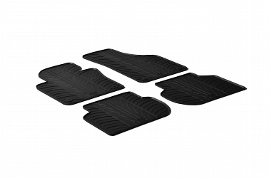 Custom Fit Rubber Floor Mats Compatible With Volkswagen Jetta 01.2011-10.2016 4 Pcs Set, With Raised Edge, Award Winning Design, Black Colour, Precision-Fit Rubber Car Mats