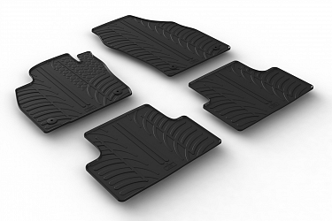 Custom Fit Rubber Floor Mats Compatible With Volkswagen T-Cross 04.2019-> 4 Pcs Set, With Raised Edge, Award Winning Design, Black Colour, Precision-Fit Rubber Car Mats