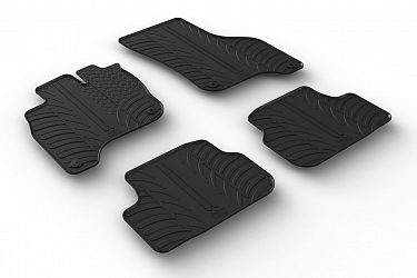 Custom Fit Rubber Floor Mats Compatible With Volkswagen e-Golf VII 11.2012-05.2020 4 Pcs Set, With Raised Edge, Award Winning Design, Black Colour, Precision-Fit Rubber Car Mats