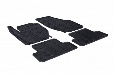Design Gummi Fußmatten passend für Volvo V40 und V40 Cross Country BJ. 08.2012-01.2020 4 tlg mit erhöhtem Rand Farbe Schwarz Gummimatten Automatten passgenau