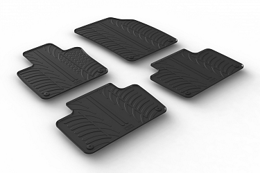 Custom Fit Rubber Floor Mats Compatible With Volvo XC90 02.2015-> 4 Pcs Set, With Raised Edge, Award Winning Design, Black Colour, Precision-Fit Rubber Car Mats