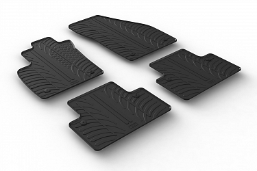 Design Gummi Fußmatten passend für Volvo V50 BJ. 04.2004-07.2012 4 tlg mit erhöhtem Rand Farbe Schwarz Gummimatten Automatten passgenau