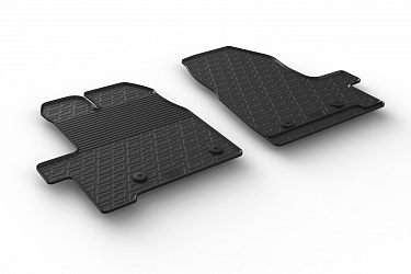 Custom Fit Rubber Floor Mats Compatible With Ford Transit Custom Cargo With 2 Seats or With Bench (For Front Seats) 01.2016-12.2017 4 Pcs Set, With Raised Edge, Award Winning Design, Black Colour, Precision-Fit Rubber Car Mats