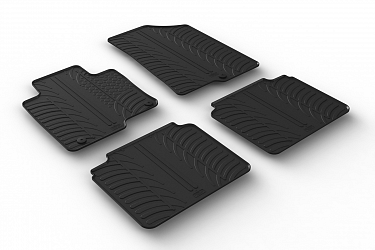 Custom Fit Rubber Floor Mats Compatible With Kia Optima Limousine (Limousine) & Optima Sportswagon (Estate), also for Hybrid 01.2016-07.2019 4 Pcs Set, With Raised Edge, Award Winning Design, Black Colour, Precision-Fit Rubber Car Mats
