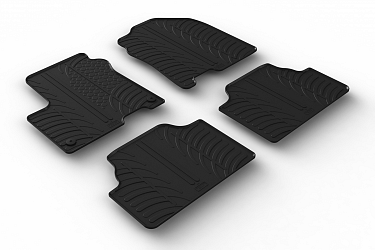 Custom Fit Rubber Floor Mats Compatible With Hyundai Kona electric (only for electric) 10.2017-02.2023 4 Pcs Set, With Raised Edge, Award Winning Design, Black Colour, Precision-Fit Rubber Car Mats