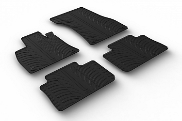 Custom Fit Rubber Floor Mats Compatible With Audi e-tron 03.2019-07.2022 4 Pcs Set, With Raised Edge, Award Winning Design, Black Colour, Precision-Fit Rubber Car Mats