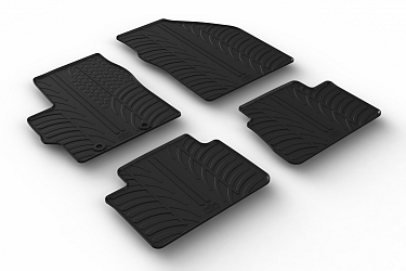 Custom Fit Rubber Floor Mats Compatible With Toyota Yaris & Yaris Cross 09.2020-> 4 Pcs Set, With Raised Edge, Award Winning Design, Black Colour, Precision-Fit Rubber Car Mats