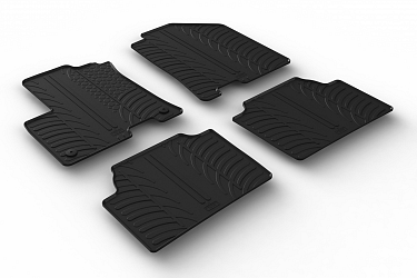 Custom Fit Rubber Floor Mats Compatible With Kia e-Niro 12.2018-04.2022 4 Pcs Set, With Raised Edge, Award Winning Design, Black Colour, Precision-Fit Rubber Car Mats