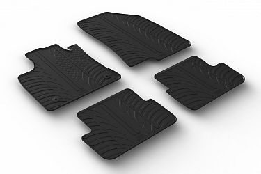 Custom Fit Rubber Floor Mats Compatible With Dacia Sandero & Sandero Stepway 01.2021-> 4 Pcs Set, With Raised Edge, Award Winning Design, Black Colour, Precision-Fit Rubber Car Mats