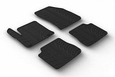 Custom Fit Rubber Floor Mats Compatible With Peugeot e-2008 (Electric) 02.2020-> 5 Pcs Set, With Raised Edge, Award Winning Design, Black Colour, Precision-Fit Rubber Car Mats
