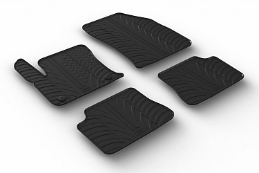 Custom Fit Rubber Floor Mats Compatible With DS Automobiles DS3 Crossback E-Tense electric 04.2019-> 5 Pcs Set, With Raised Edge, Award Winning Design, Black Colour, Precision-Fit Rubber Car Mats