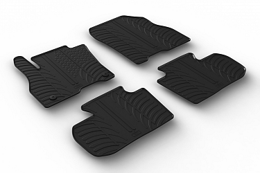 Custom Fit Rubber Floor Mats Compatible With Nissan Leaf 01.2018-> 4 Pcs Set, With Raised Edge, Award Winning Design, Black Colour, Precision-Fit Rubber Car Mats