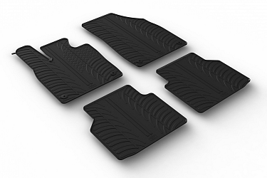 Custom Fit Rubber Floor Mats Compatible With Volkswagen ID.4 12.2020-> 4 Pcs Set, With Raised Edge, Award Winning Design, Black Colour, Precision-Fit Rubber Car Mats
