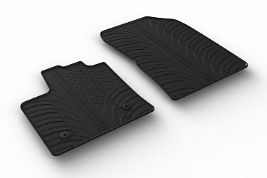 Custom Fit Rubber Floor Mats Compatible With Renault Express (Cargo) 05.2021-> 2 Pcs Set, With Raised Edge, Award Winning Design, Black Colour, Precision-Fit Rubber Car Mats