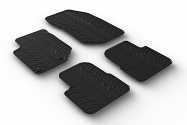 Custom Fit Rubber Floor Mats Compatible With Citroen C4 & C4X 12.2020-> 2 Pcs Set, With Raised Edge, Award Winning Design, Black Colour, Precision-Fit Rubber Car Mats