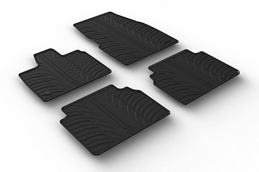 Design Gummi Fußmatten passend für BMW i3 und i3s BJ. 10.2013-03.2022 4 tlg mit erhöhtem Rand Farbe Schwarz Gummimatten Automatten passgenau