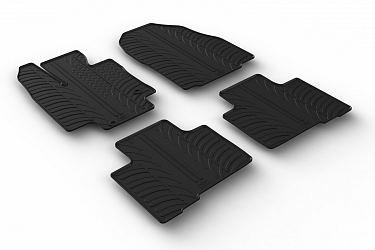 Custom Fit Rubber Floor Mats Compatible With Toyota Highlander (also for Hybrid) 01.2021-> 4 Pcs Set, With Raised Edge, Award Winning Design, Black Colour, Precision-Fit Rubber Car Mats