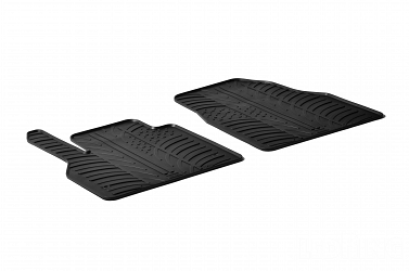 Design Gummi Fußmatten passend für Renault Kangoo Kastenwagen BJ. 01.2008-12.2020 2 tlg mit erhöhtem Rand Farbe Schwarz Gummimatten Automatten passgenau