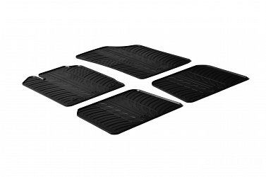 Design Gummi Fußmatten passend für Renault Thalia BJ. 09.1998-09.2005 4 tlg mit erhöhtem Rand Farbe Schwarz Gummimatten Automatten passgenau