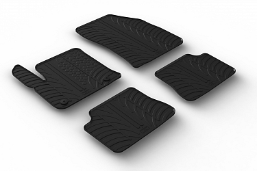 Custom Fit Rubber Floor Mats Compatible With Peugeot e-208 (Electric) 12.2019-> 4 Pcs Set, With Raised Edge, Award Winning Design, Black Colour, Precision-Fit Rubber Car Mats