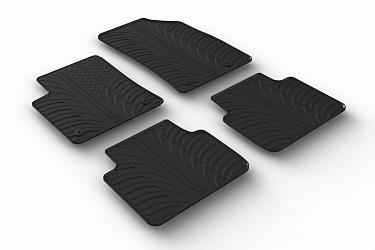 Custom Fit Rubber Floor Mats Compatible With Opel Crossland 02.2021-07.2024 4 Pcs Set, With Raised Edge, Award Winning Design, Black Colour, Precision-Fit Rubber Car Mats